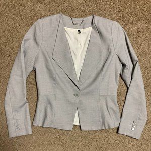 White House Black Market Waist Length Grey Blazer, Size 6
